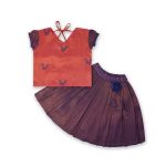 Violet Printed Top & Skirt