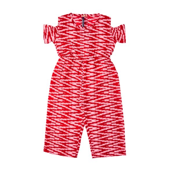 Red & White Printed Jumpsuit