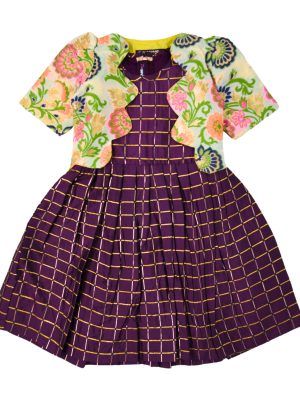 Violet Striped Printed Overcoat Frock