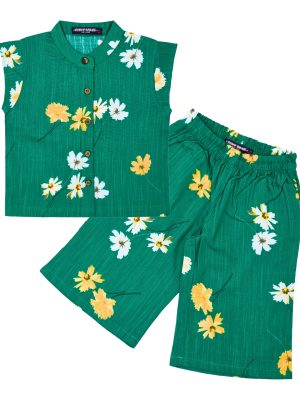 Green Floral Printed Top & Pant